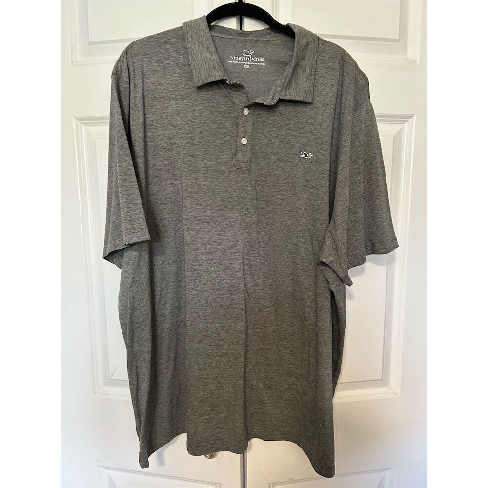 Vineyard Vines Men's Gray Polo Shirt XXL Short Sleeve Casual